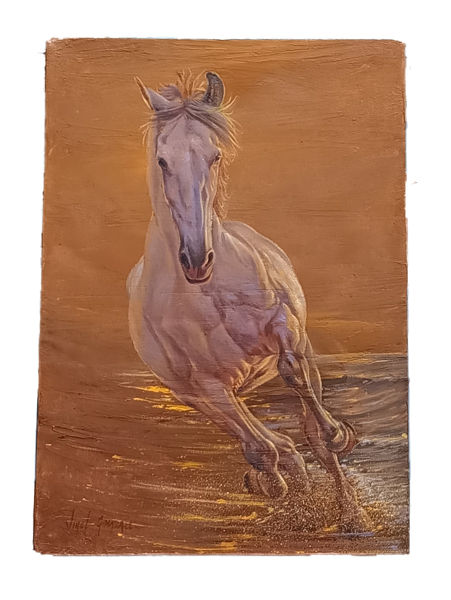 Horse Painting - Happiness and Freedom - Canvas on Oil - wall decoration - kmnk deco 