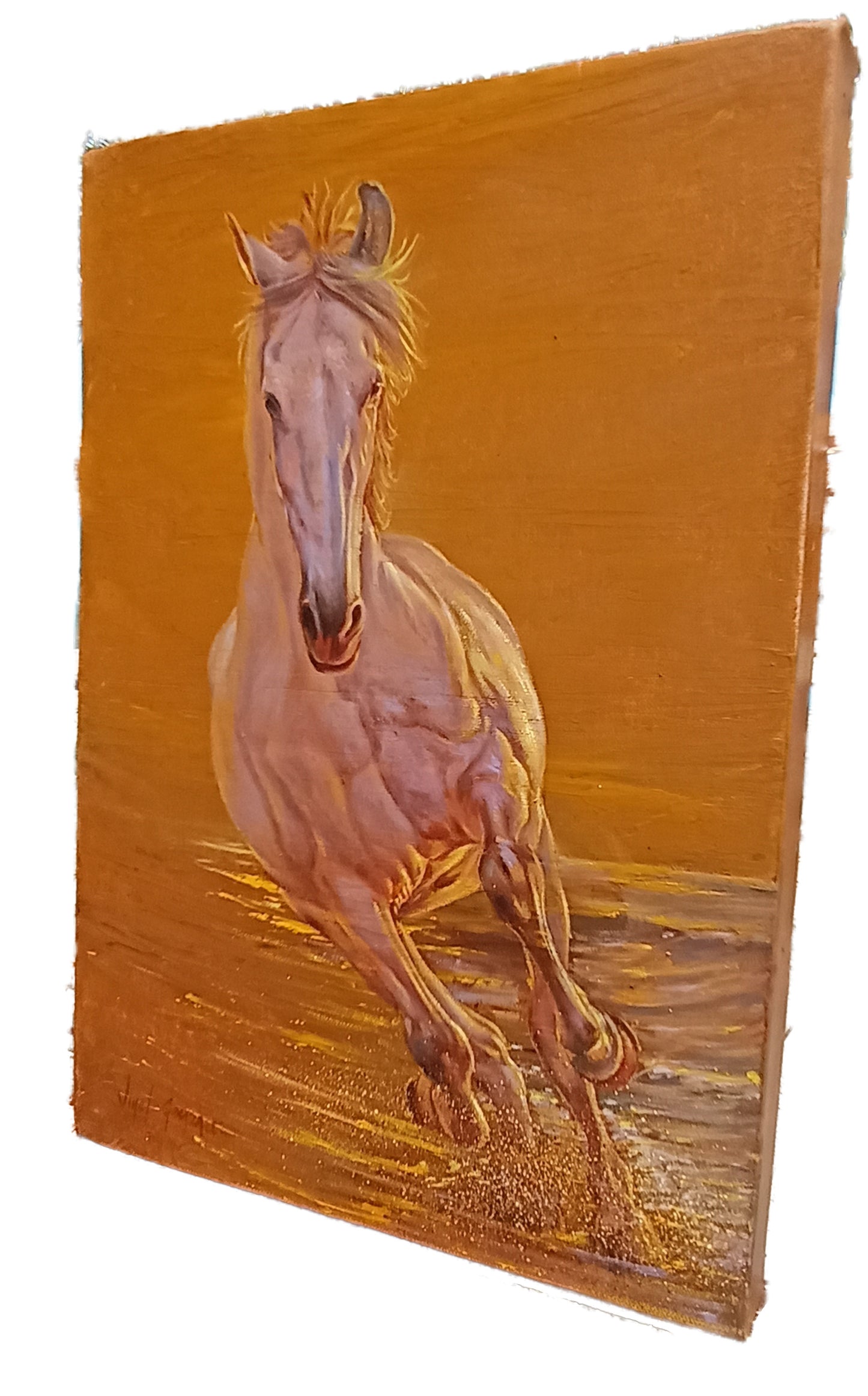 Painting - Horse Happiness and Freedom - Side view - Canvas on Oil - wall decoration - kmnk deco