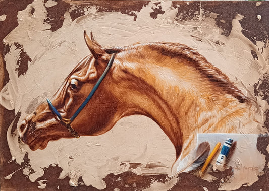 Full View - Arabian Steed - MDF Painting - Horses - Kmnk deco