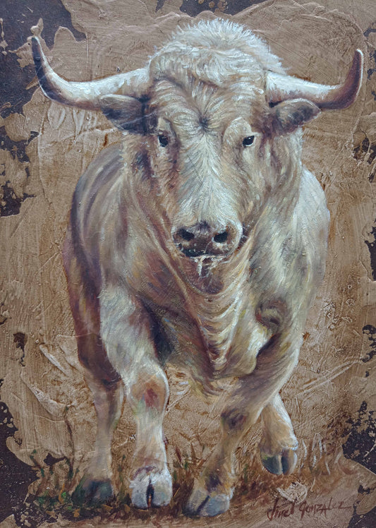 Bull Painting - Atavistic Brave Instinct Canvas on Oil - kmnk deco 