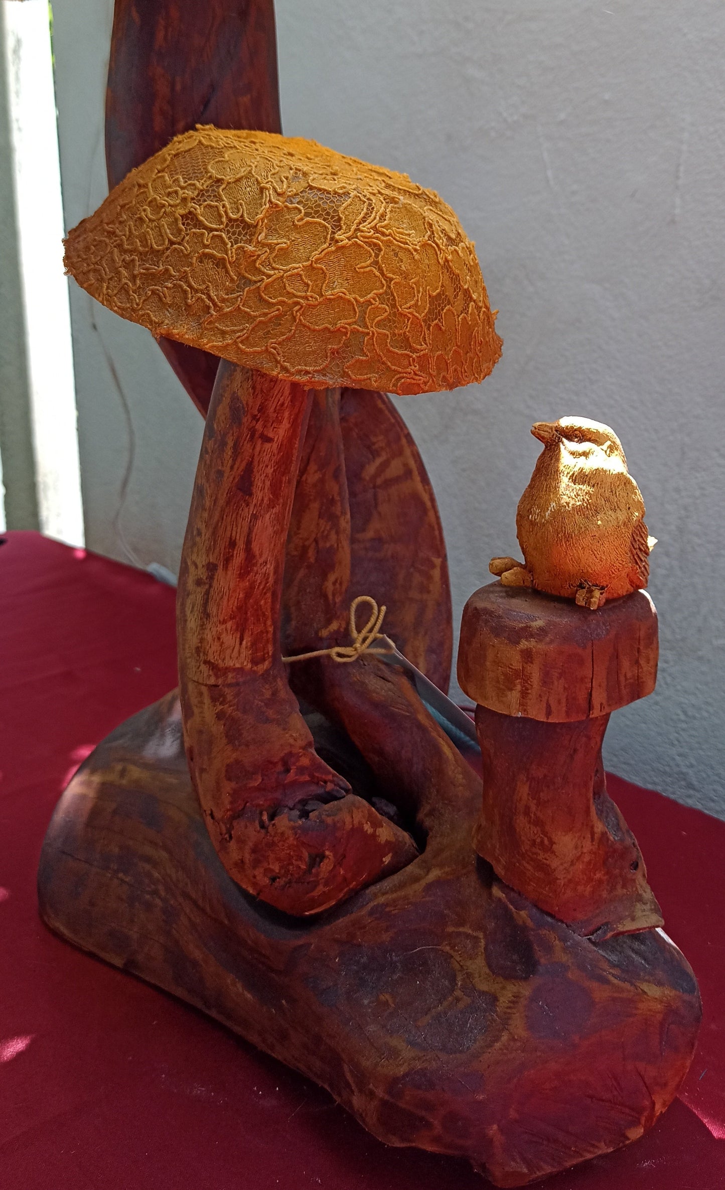 Driftwood Office Lamp - Mushrooms Style - Smaller mushroom - kmnk deco