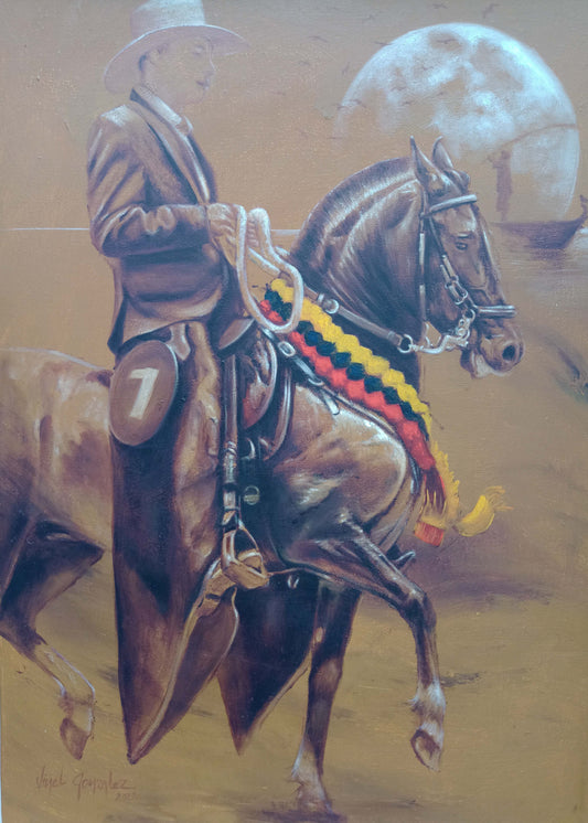 Horse Riding Painting - Passion Canvas on Oil - kmnk deco