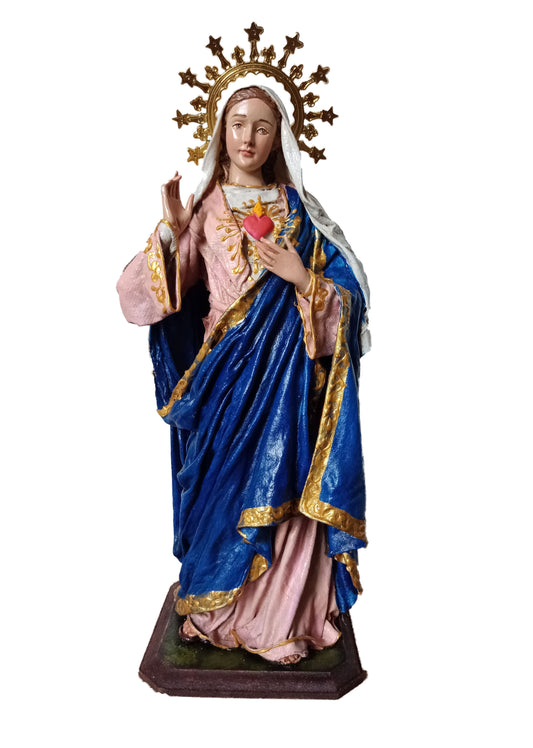 Estatua Sagrado Corazón de María | Hecha a mano 30 cm 