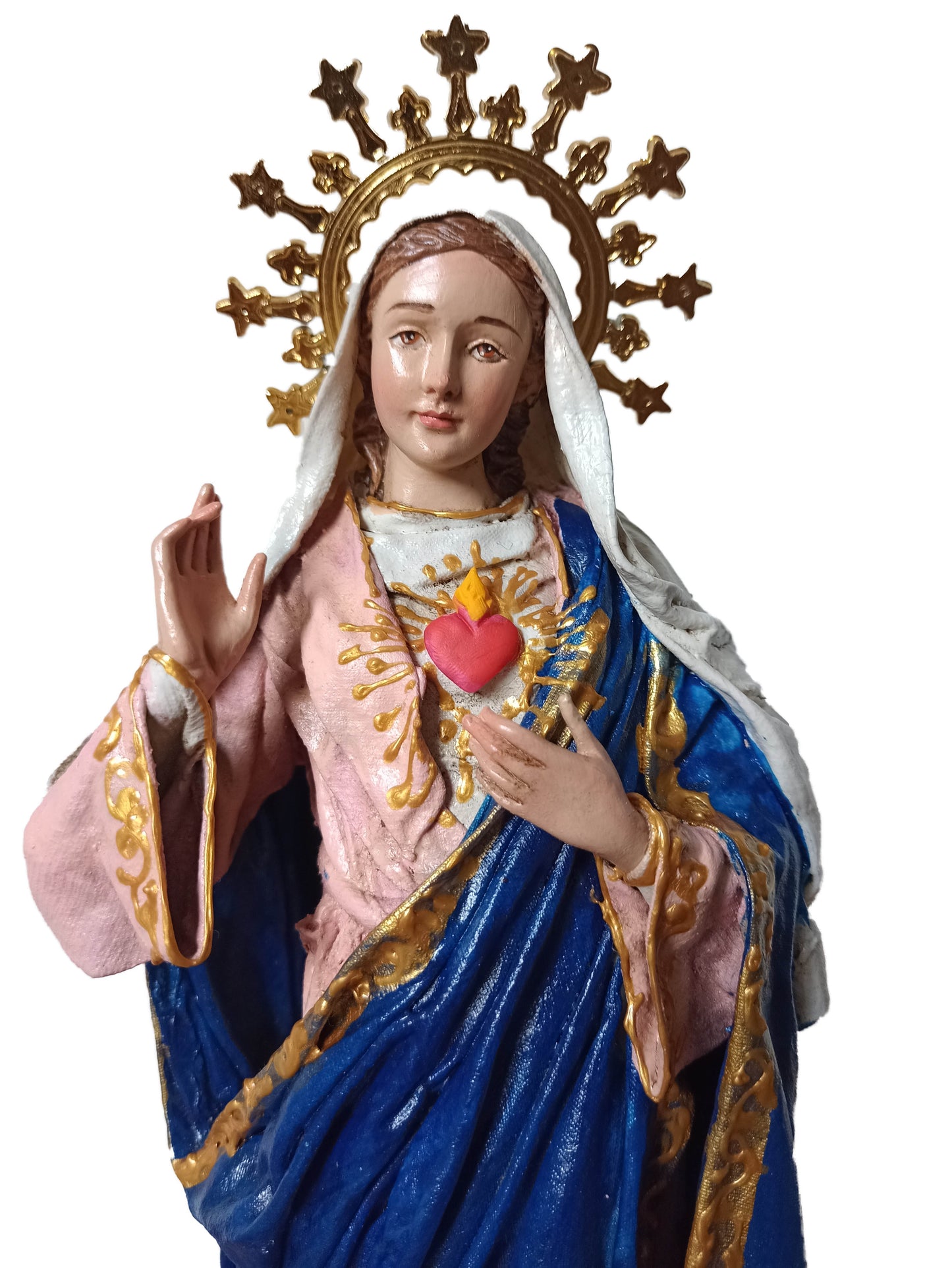 Sacred Heart of Mary Statue | Handmade 13 Inches