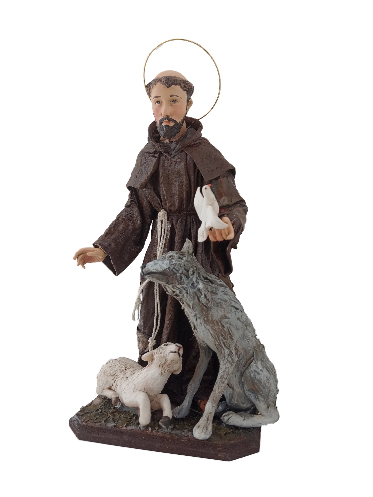 catholic art - Saint Francis of Assisi with Animals - Handcrafted - kmnkdeco