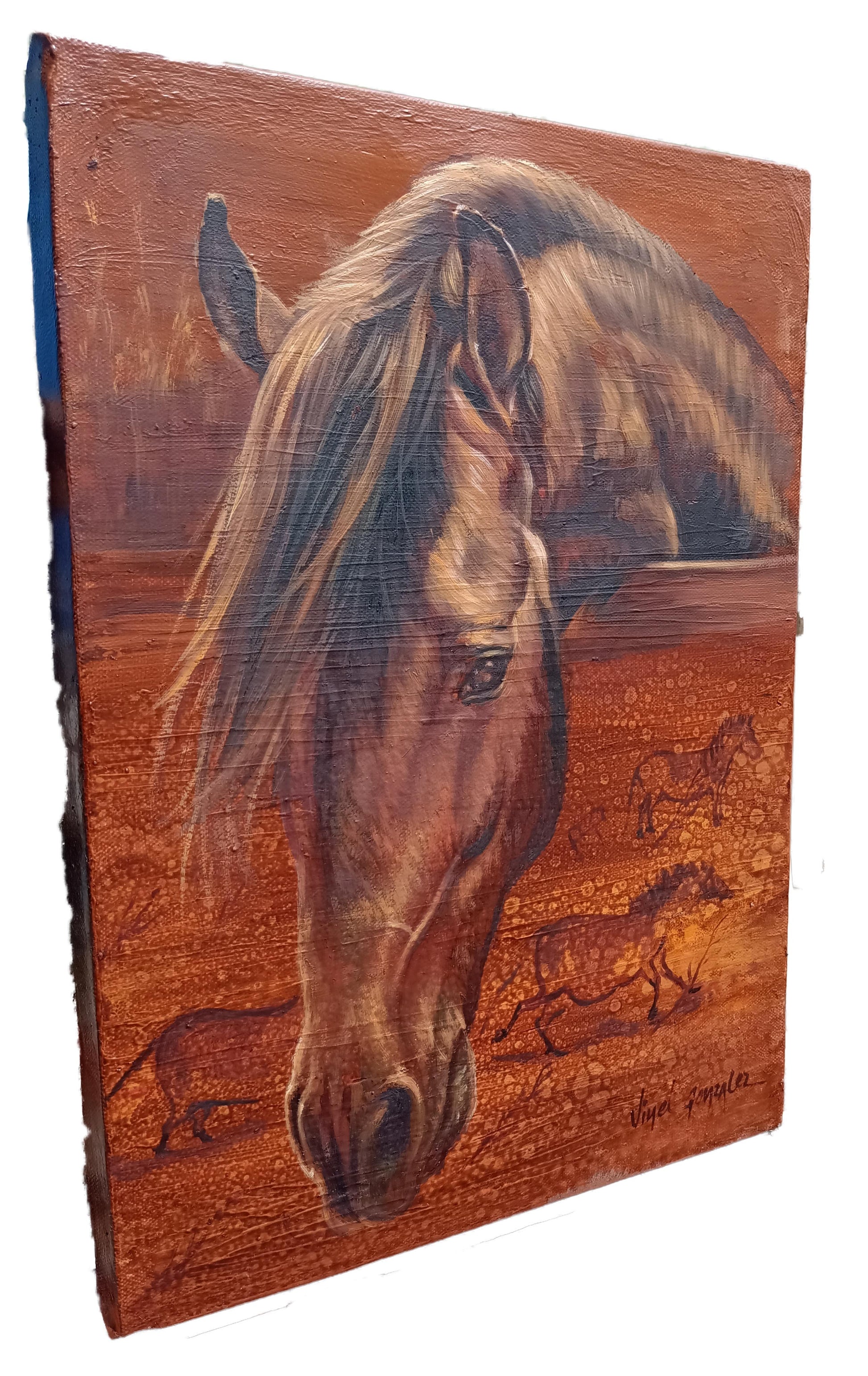 Horse side view art - Pictograms - Canvas - wall decoration - kmnk deco