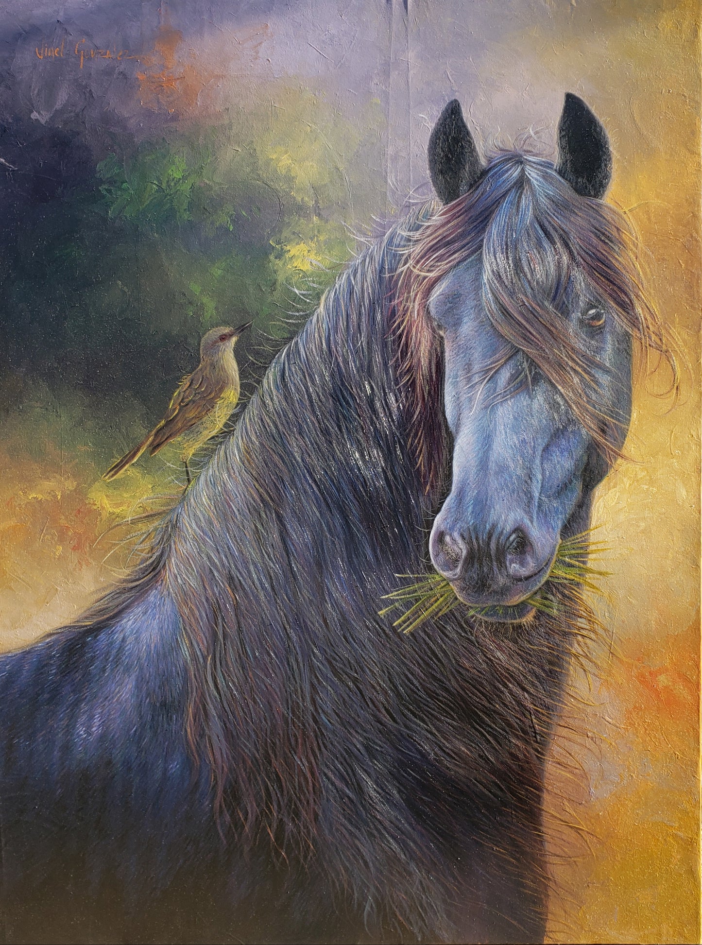 Horse Portrait - Twilight of Dawn Canvas on Oil - kmnk deco 