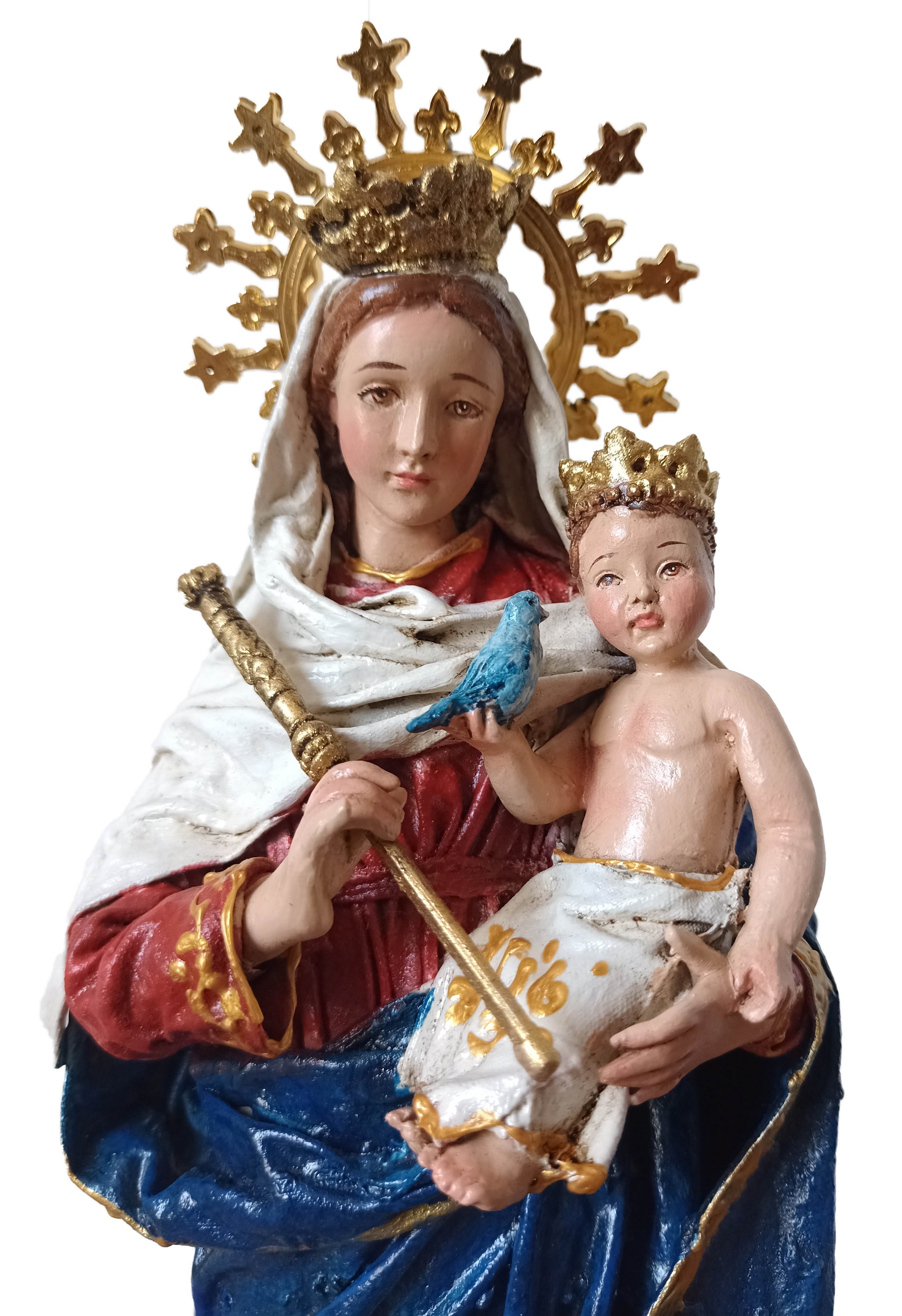 Our Lady of Rosary - Virgen de Chiquinquira - Handcrafted - catholic art - kmnk deco