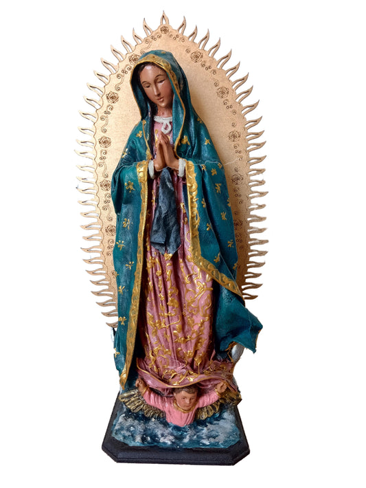 Our Lady of Guadalupe - Nuestra Señora de Guadalupe - handcrafted statue - kmnk deco