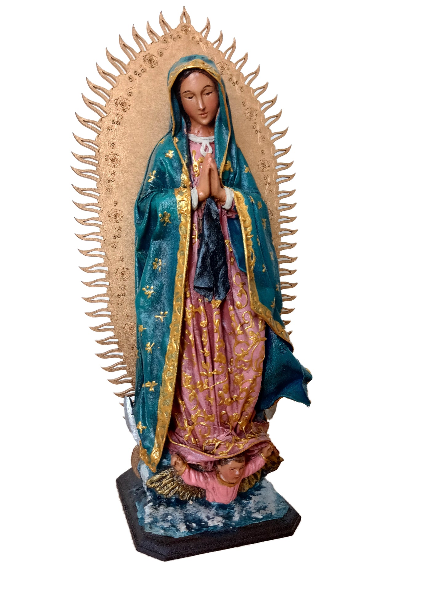 Our Lady of Guadalupe - Nuestra Señora de Guadalupe - right side view statue - kmnk deco
