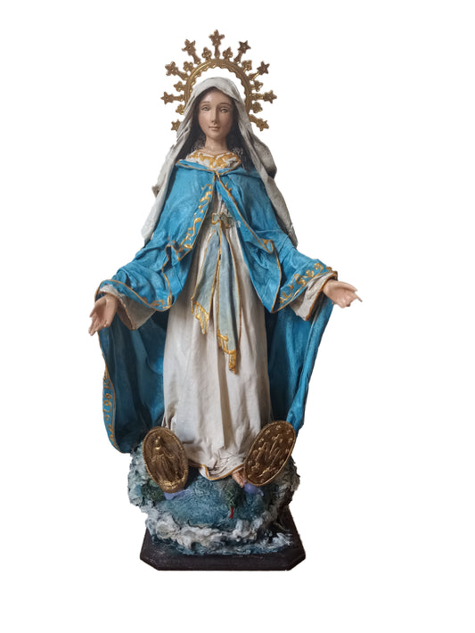Our Lady of Miraculous Medal Statue - Hand Decorated 14.5 Inches tall - kmnk deco 